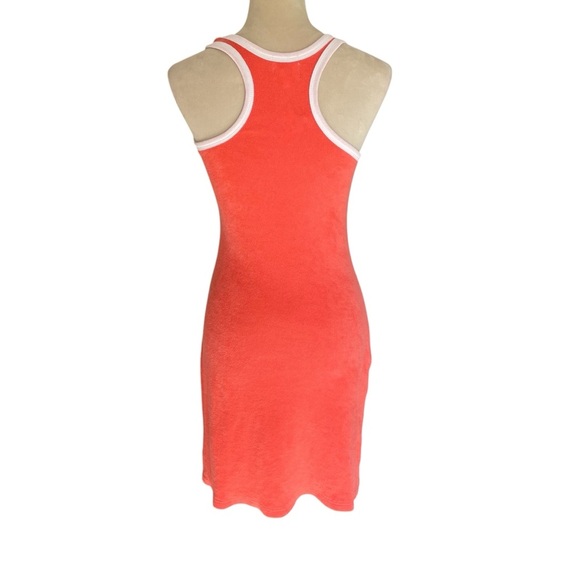 Sundry Ringer Racerback Cotton Terry Fabric Mini Orange Peach Dress Women Size S - Picture 4 of 8